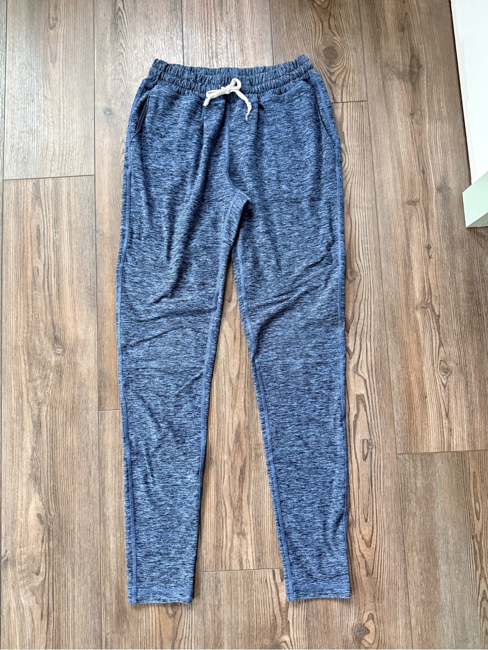 Outdoor Voices Navy Heathered Jogger Pants with White Drawstring